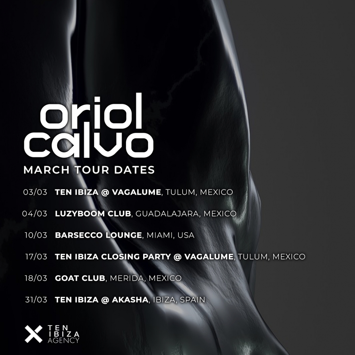 ORIOL CALVO MARCH TOUR DATES 23´