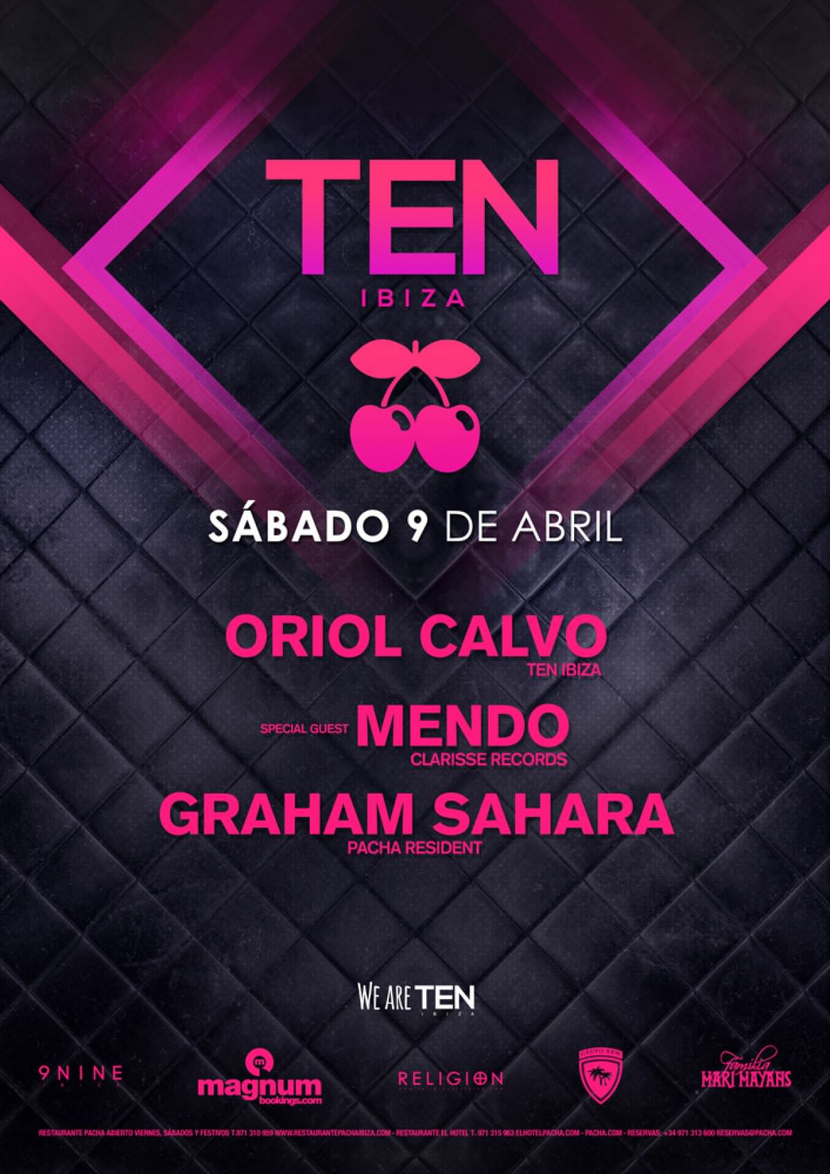 TEN Ibiza | PACHA Ibiza | GUEST LIST Sábado 9 de Abril