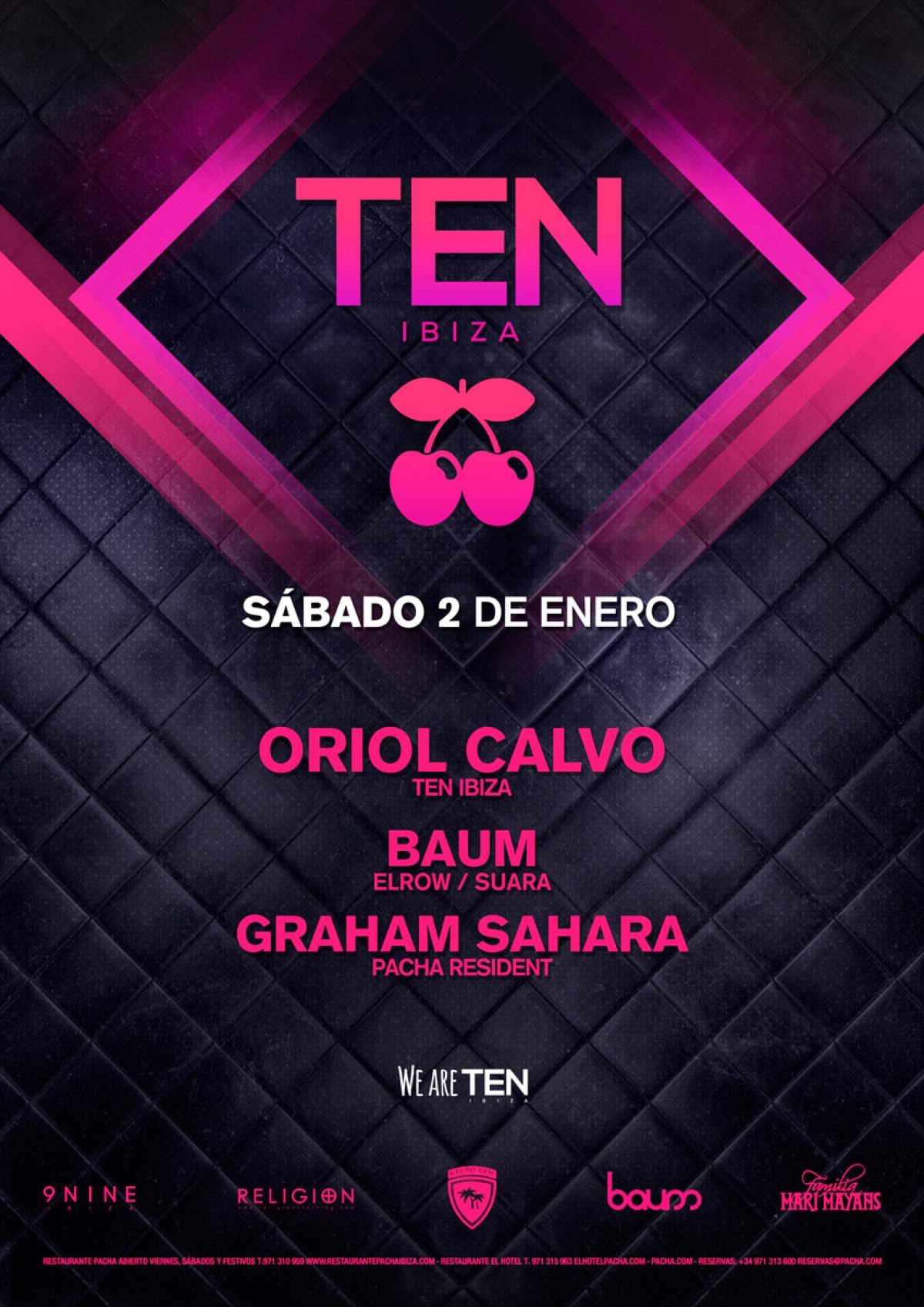 TEN Ibiza // GUEST LIST // SABADO 2 Enero 2016