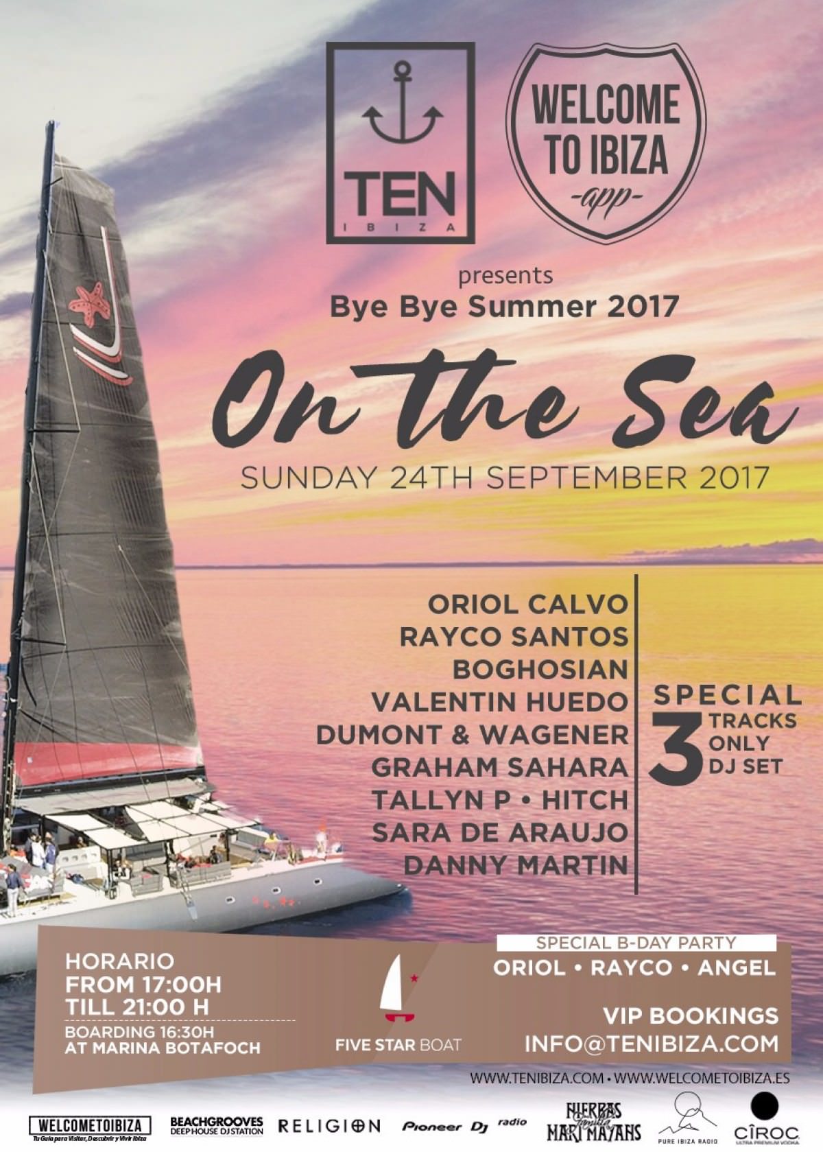 GUEST LIST SUNDAY BOAT BYE BYE SUMMER ON THE SEA